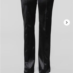 Fashion Nova Black Straight Leg Pants with Elegant Sheen